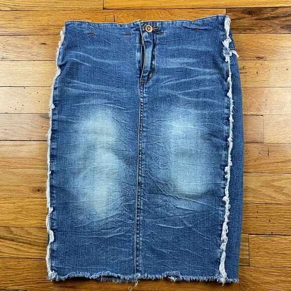 RAMPAGE 90s Vintage Jean Midi skirt Size Small - Picture 2 of 9